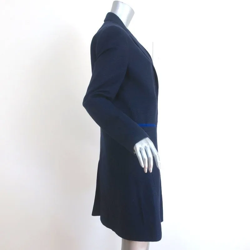 ACNE Studios Blair Coat Navy Canvas Size 38 Snap-Front Long Jacket