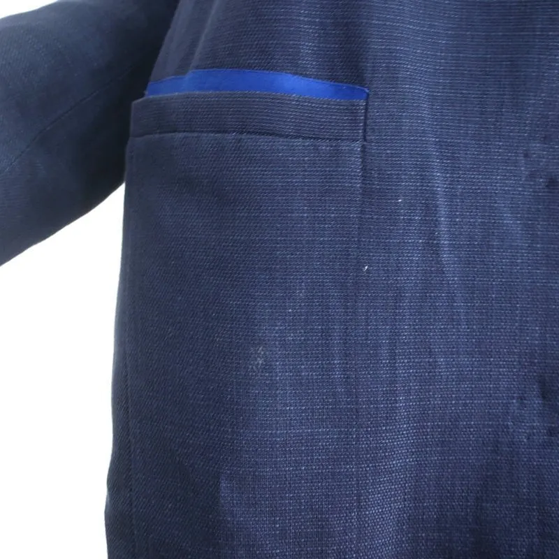 ACNE Studios Blair Coat Navy Canvas Size 38 Snap-Front Long Jacket