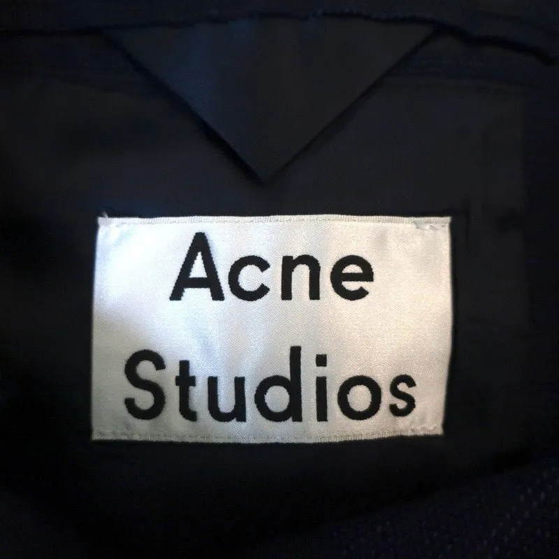ACNE Studios Blair Coat Navy Canvas Size 38 Snap-Front Long Jacket