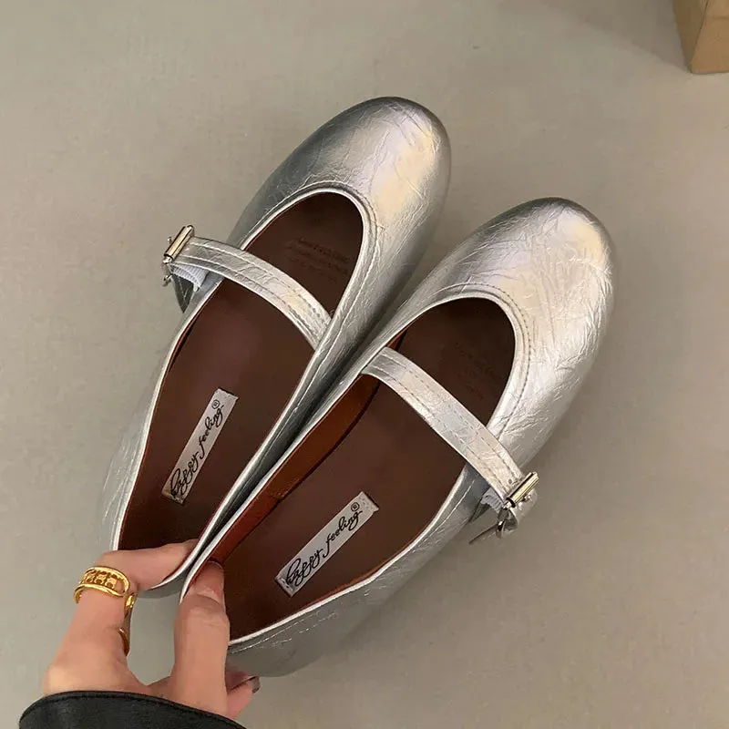 ADVBRIDGE  -  Spring Brand Women Flats Soft Leather Eelgant Dress Shoes Round Toe Shallow Slip On Ladies Casual Ballet Shoes New Woman