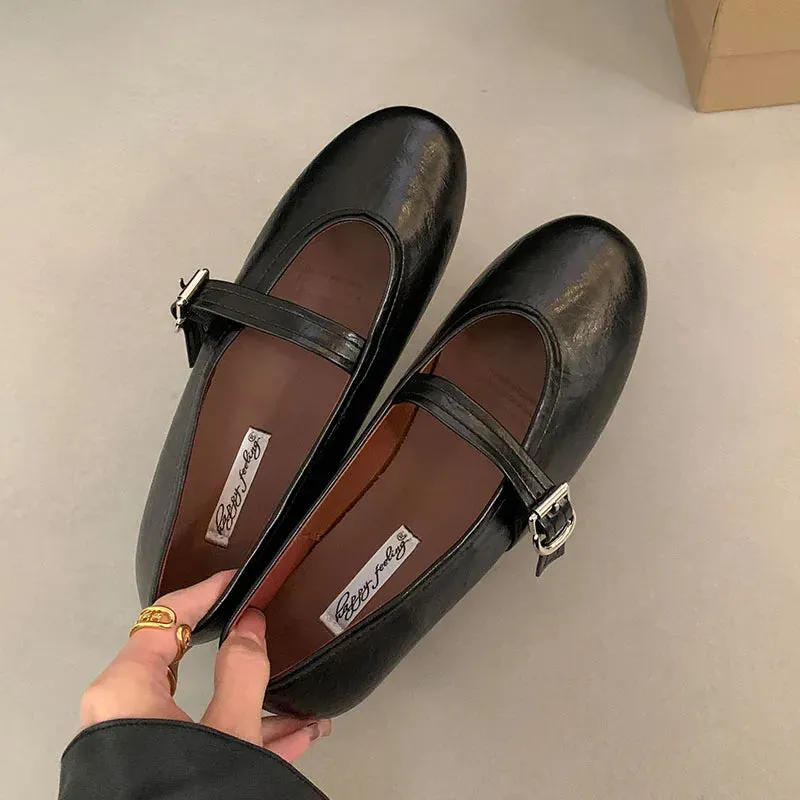 ADVBRIDGE  -  Spring Brand Women Flats Soft Leather Eelgant Dress Shoes Round Toe Shallow Slip On Ladies Casual Ballet Shoes New Woman