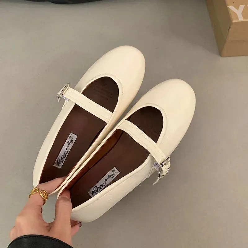 ADVBRIDGE  -  Spring Brand Women Flats Soft Leather Eelgant Dress Shoes Round Toe Shallow Slip On Ladies Casual Ballet Shoes New Woman