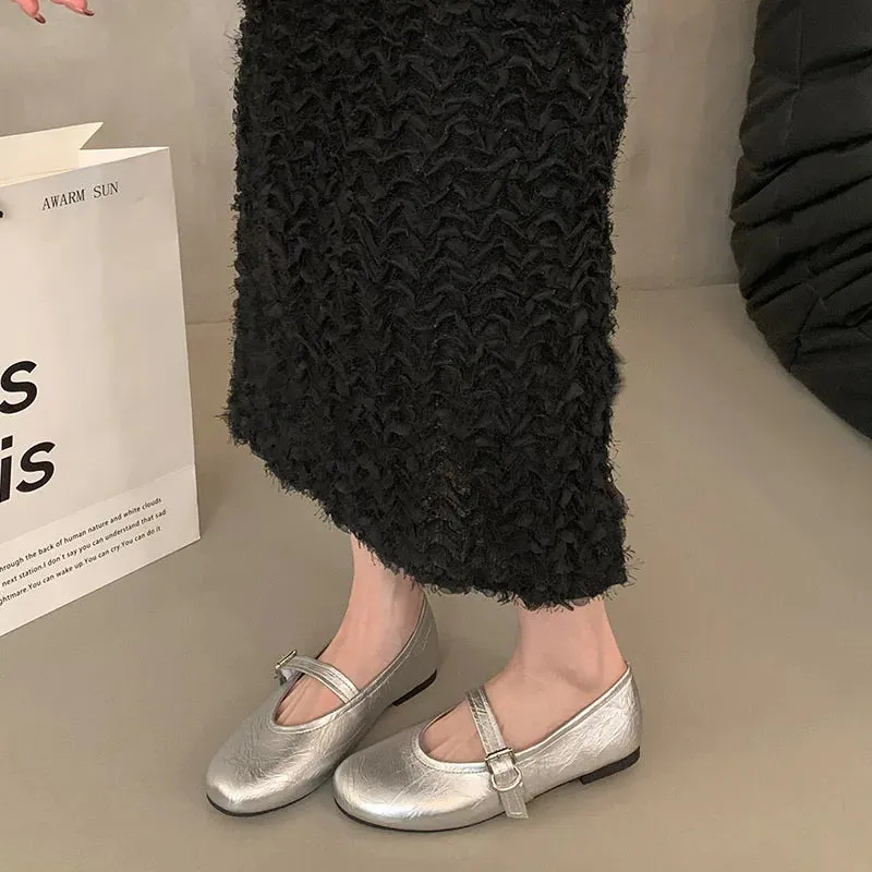 ADVBRIDGE  -  Spring Brand Women Flats Soft Leather Eelgant Dress Shoes Round Toe Shallow Slip On Ladies Casual Ballet Shoes New Woman