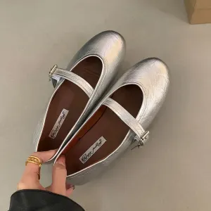 ADVBRIDGE  -  Spring Brand Women Flats Soft Leather Eelgant Dress Shoes Round Toe Shallow Slip On Ladies Casual Ballet Shoes New Woman