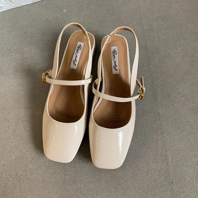 ADVBRIDGE  -  Women Square Toe Sandals Dress Elegant Slippers 2024 Summer Fashion High Heels Shoes Trend Outdoor Chunky Pumps Female Slides
