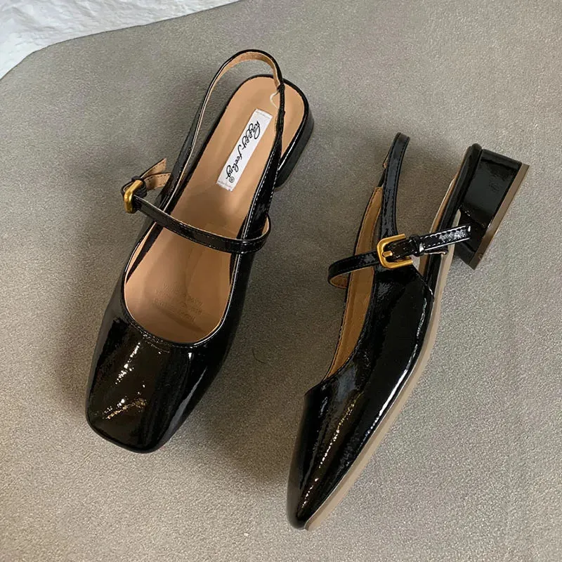 ADVBRIDGE  -  Women Square Toe Sandals Dress Elegant Slippers 2024 Summer Fashion High Heels Shoes Trend Outdoor Chunky Pumps Female Slides