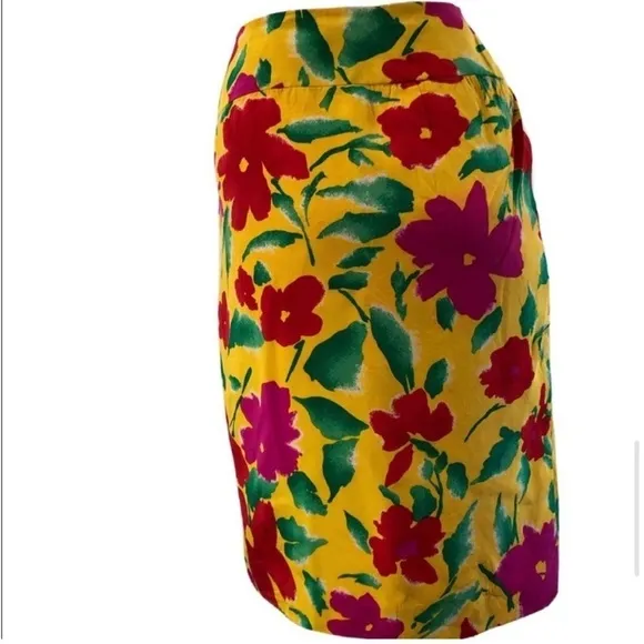 albert nipon silk floral print pencil skirt size:12