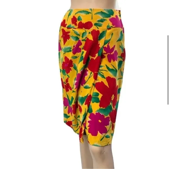 albert nipon silk floral print pencil skirt size:12