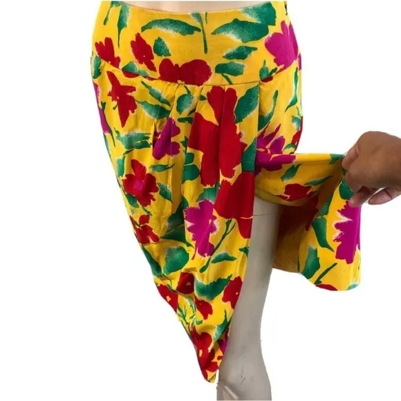 albert nipon silk floral print pencil skirt size:12