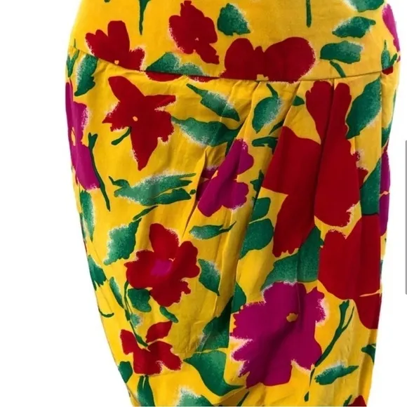 albert nipon silk floral print pencil skirt size:12