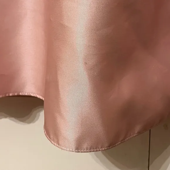 Alfred Sung Draped One-Shoulder Satin Maxi Dress Pockets Toasted Sugar 4‎ AS IS