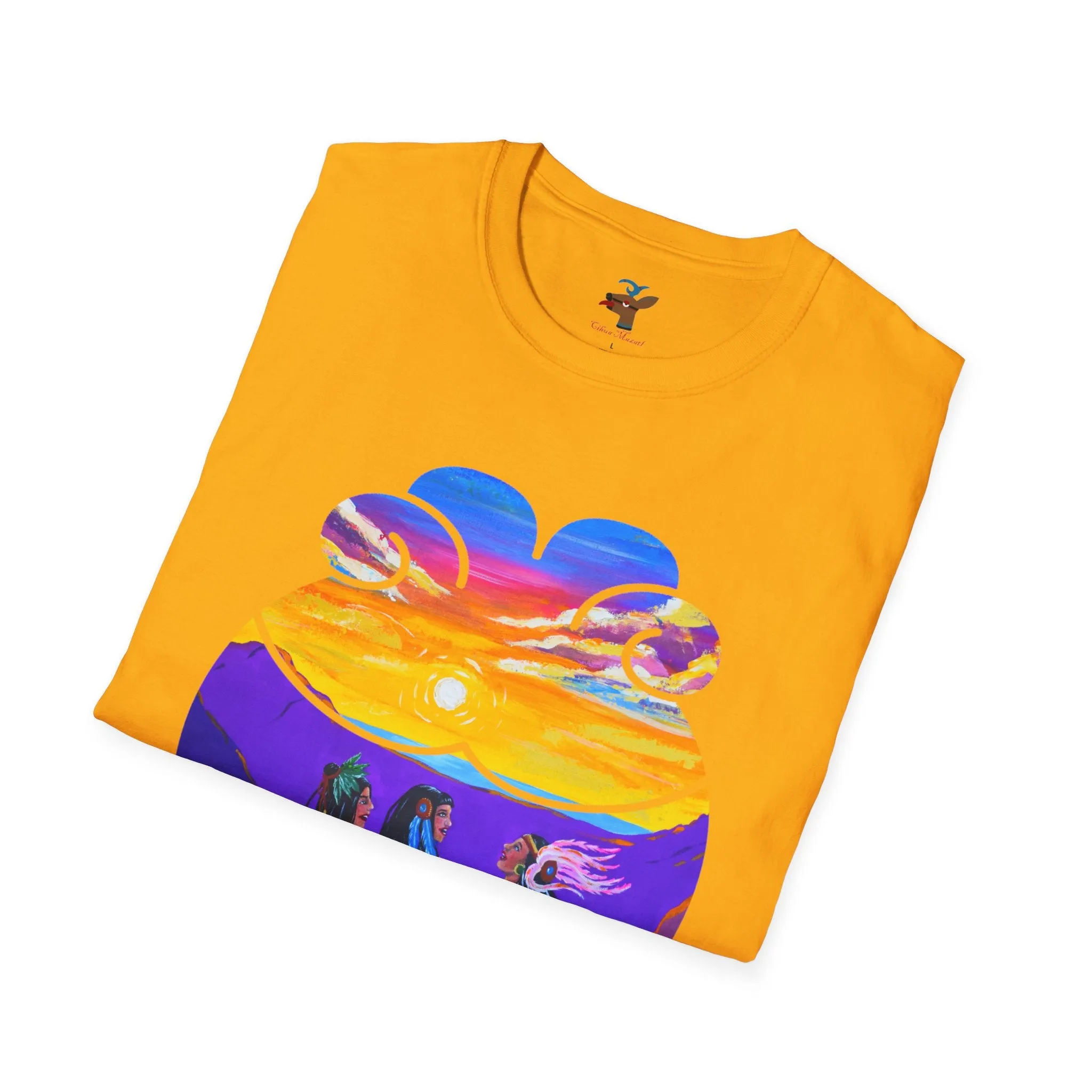 Amistad Unisex Softstyle T-Shirt | Aztec Friendship| Calpulli| Yollotl| Danza Azteca| Indigenous| Aztec dance| clothes| Apparel