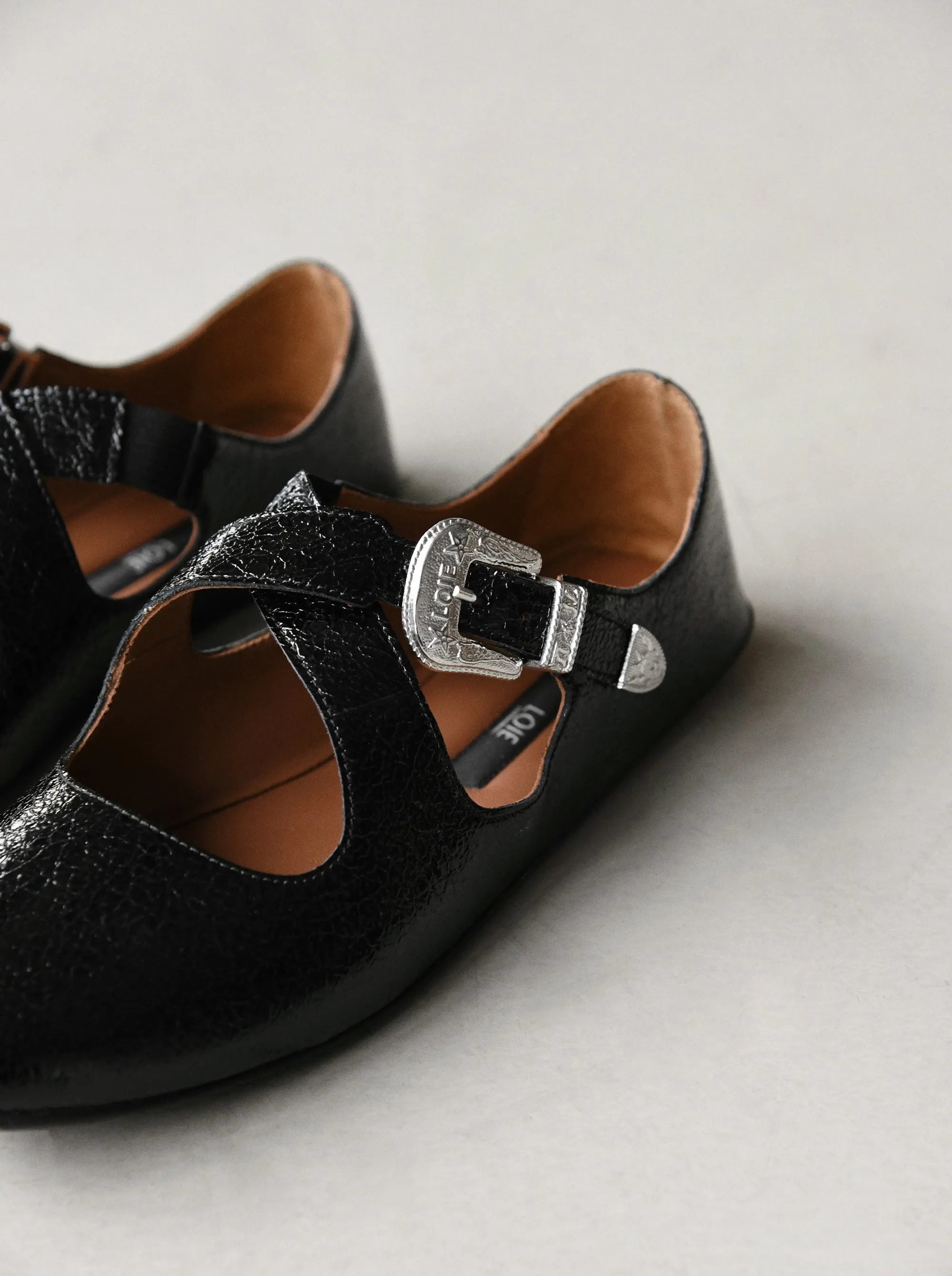 ANNA BLACK NAPLAK PATENT BALLET FLATS