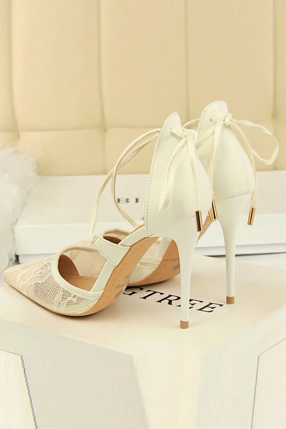 Apricot Stiletto Pointy Heels