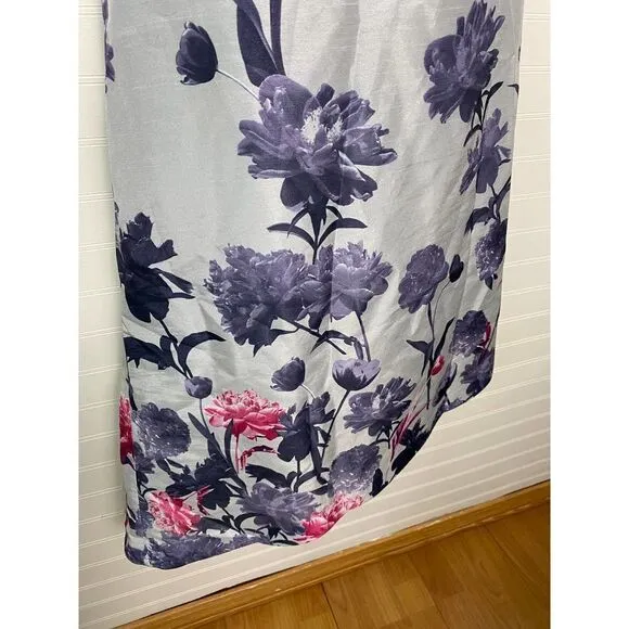 Ashro White Floral Print Asymmetrical Skirt