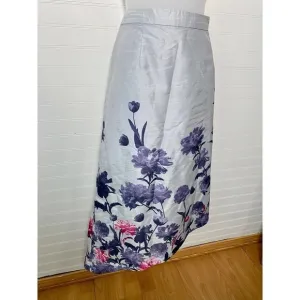 Ashro White Floral Print Asymmetrical Skirt