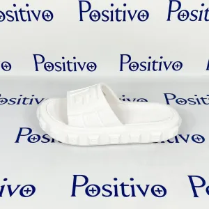 Balmain Womens White Ari Rubber Slides Sandals