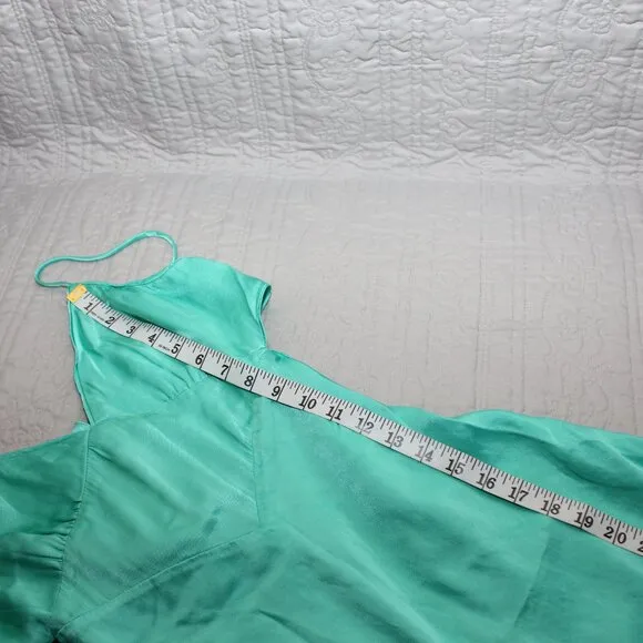 Bardot Womens Melinda Slip Dress Aqua Satin Tie Back Size 6 Adjustable Straps