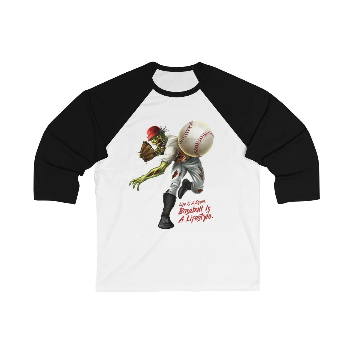 Baseball Pitcher 3/4 Sleeve Baseball Graphic T-Shirt