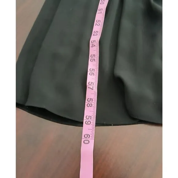 BCBGMAXAZRIA Callie Maxi Dress Size 0 Black Flutter Sleeve V Neck Slit Front