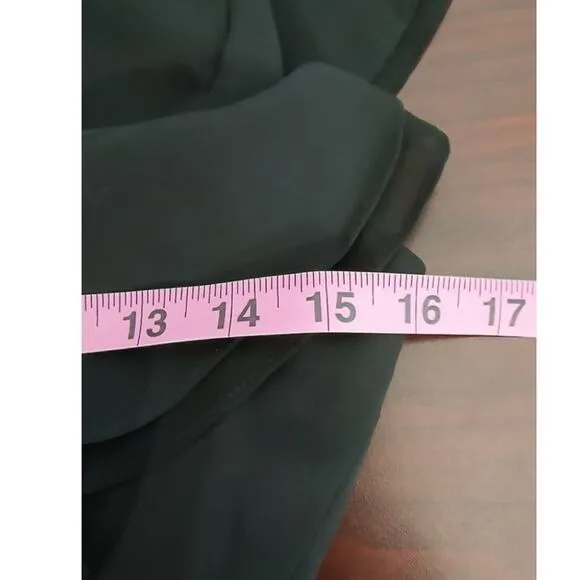 BCBGMAXAZRIA Callie Maxi Dress Size 0 Black Flutter Sleeve V Neck Slit Front