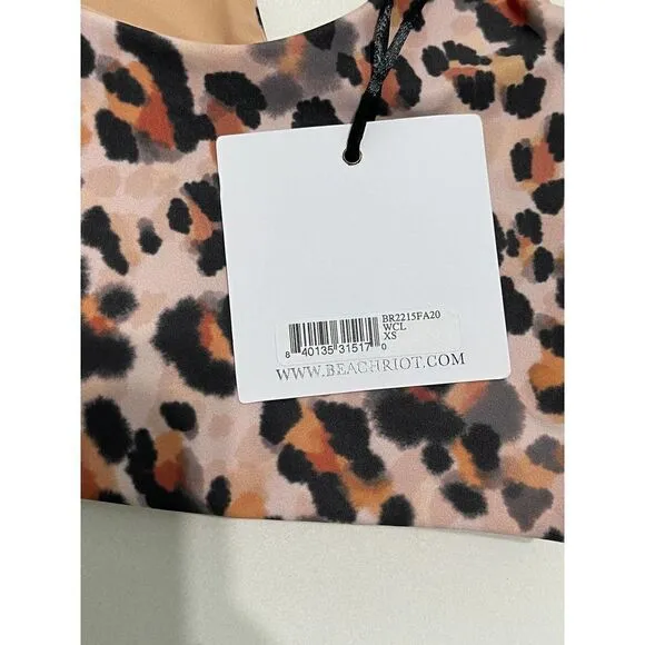 Beach Riot Women's Rocky Top Racerback Watercolor Leopard XS Cream Extra Small