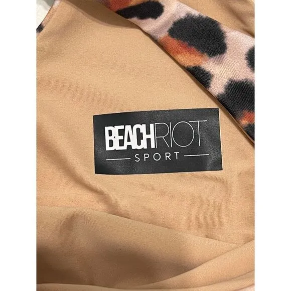 Beach Riot Women's Rocky Top Racerback Watercolor Leopard XS Cream Extra Small