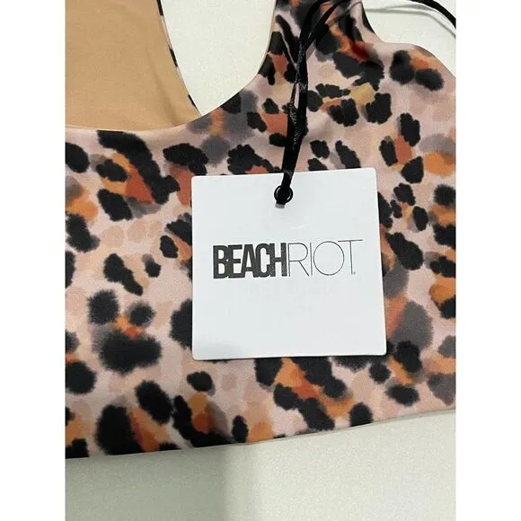 Beach Riot Women's Rocky Top Racerback Watercolor Leopard XS Cream Extra Small