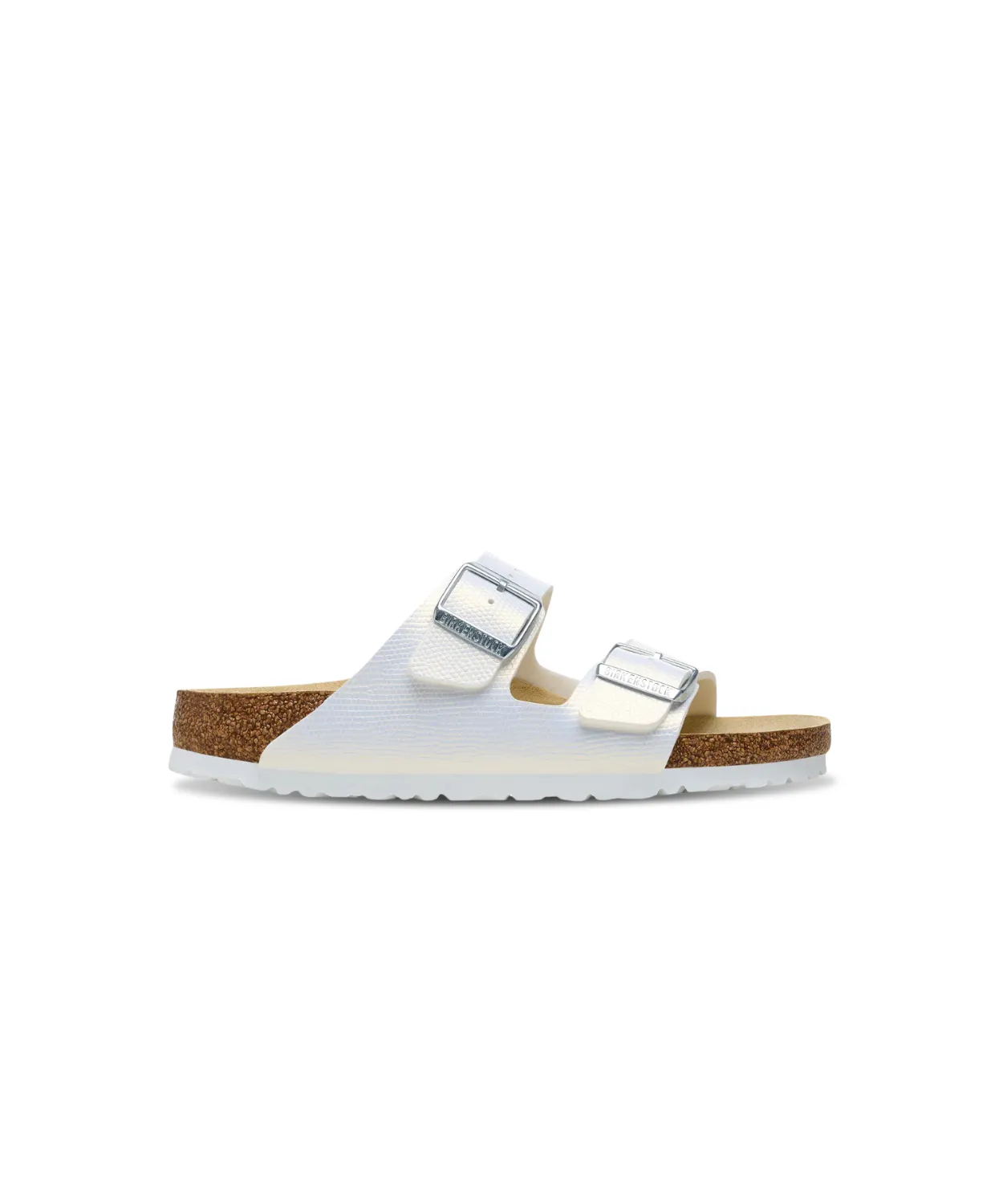 Birkenstock Arizona Shiny Embossed Birko-Flor White Sandals