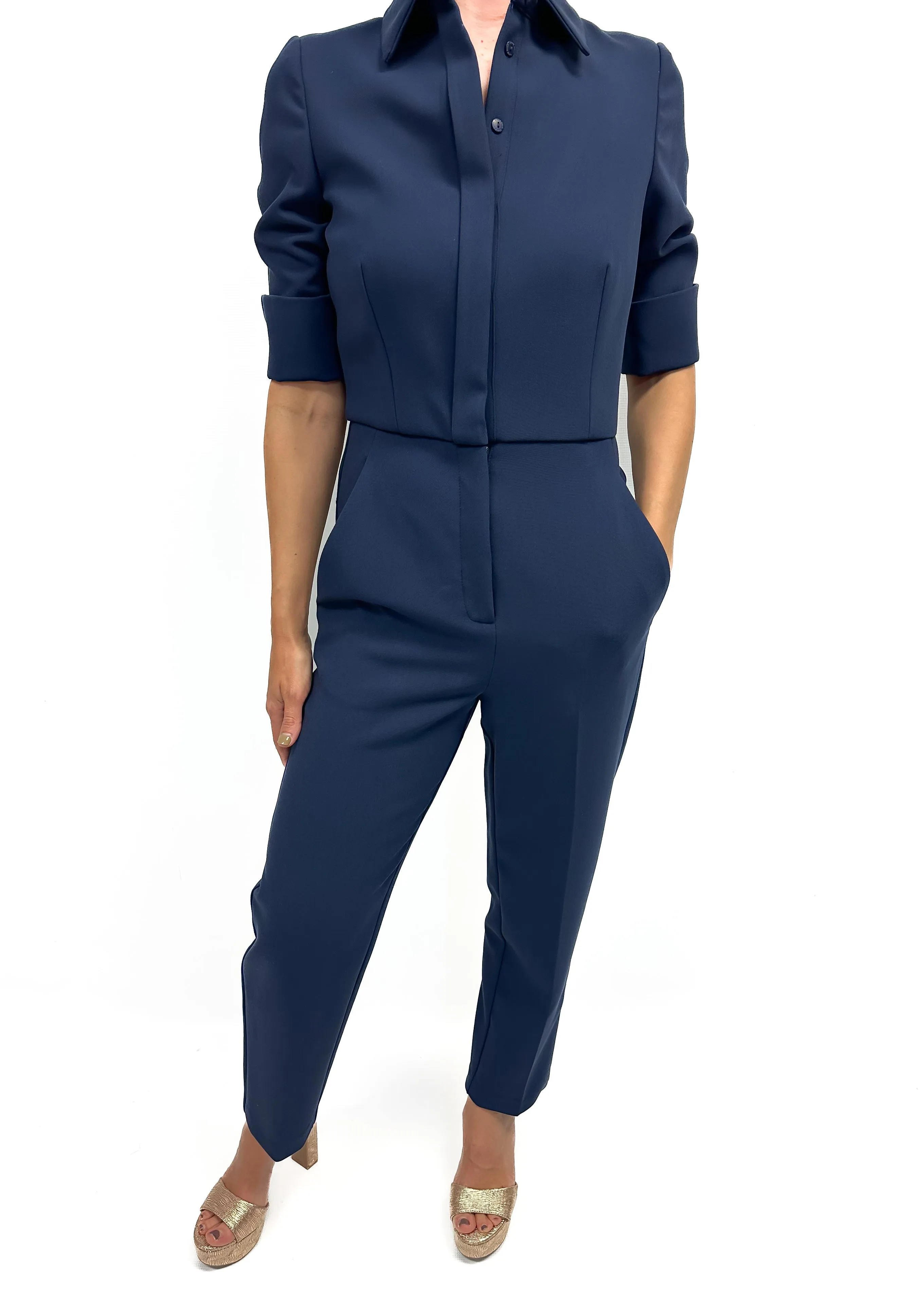 Black Halo Van Jumpsuit - Pacific Blue