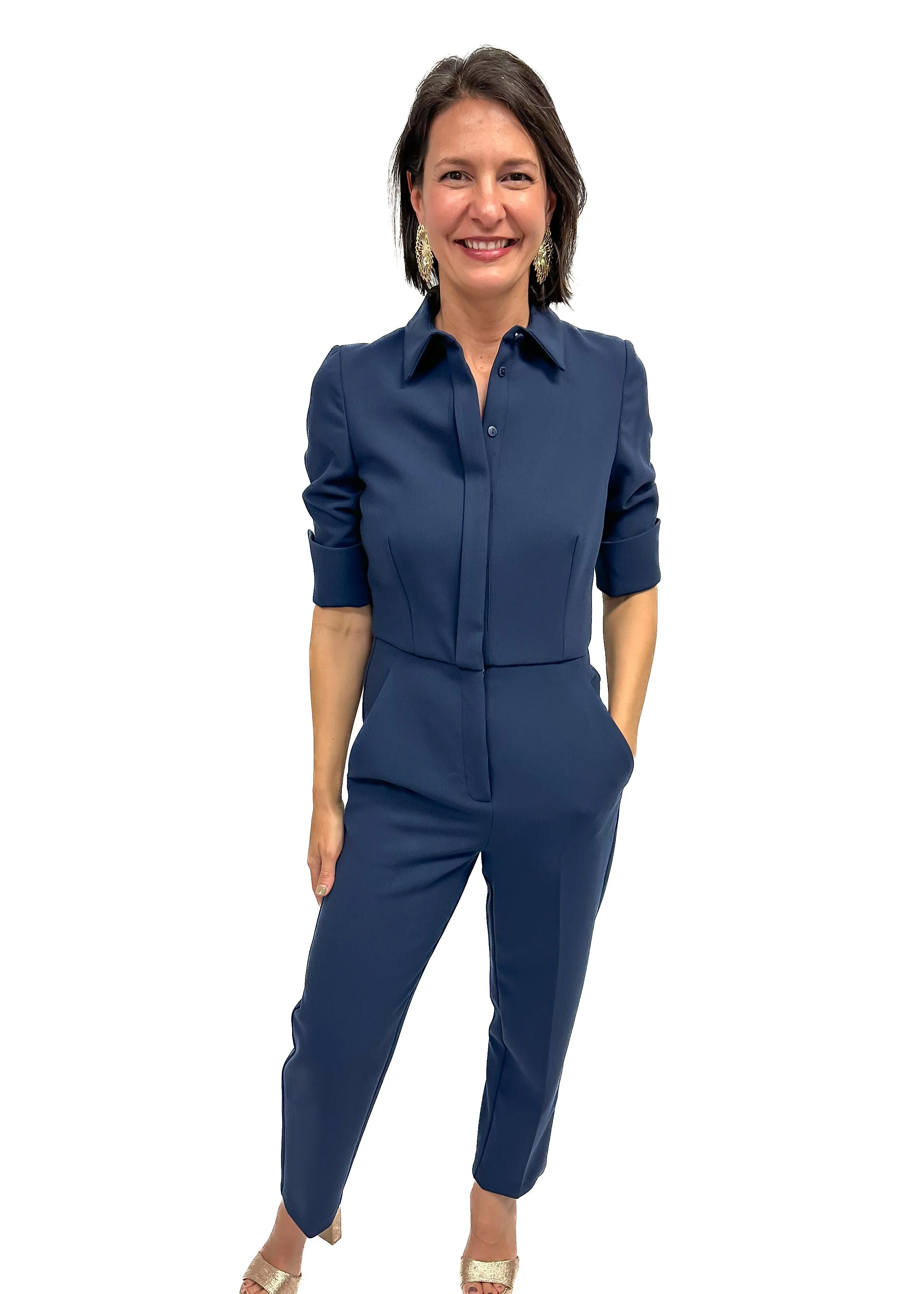Black Halo Van Jumpsuit - Pacific Blue