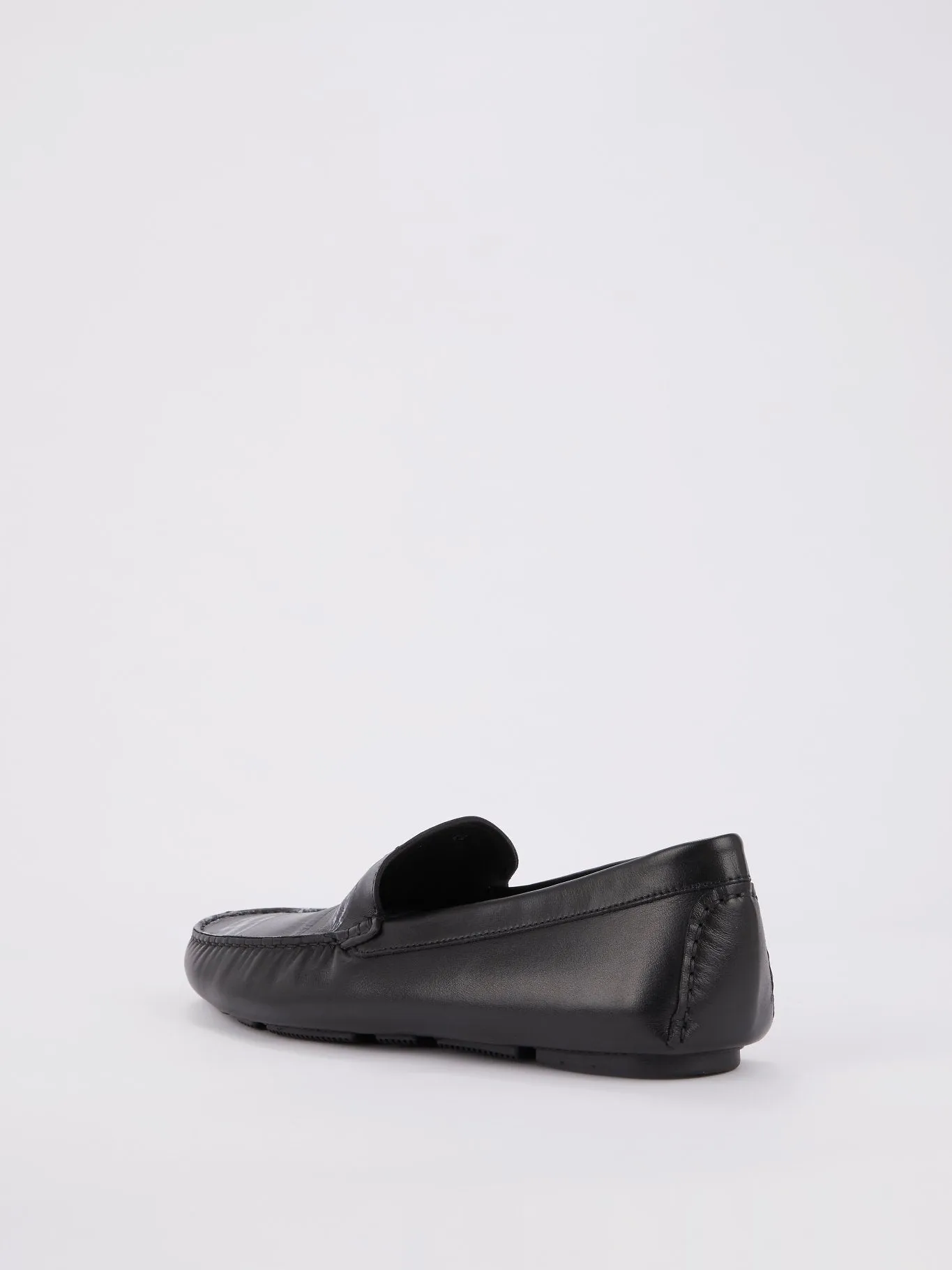 Black Snake Print Leather Loafers