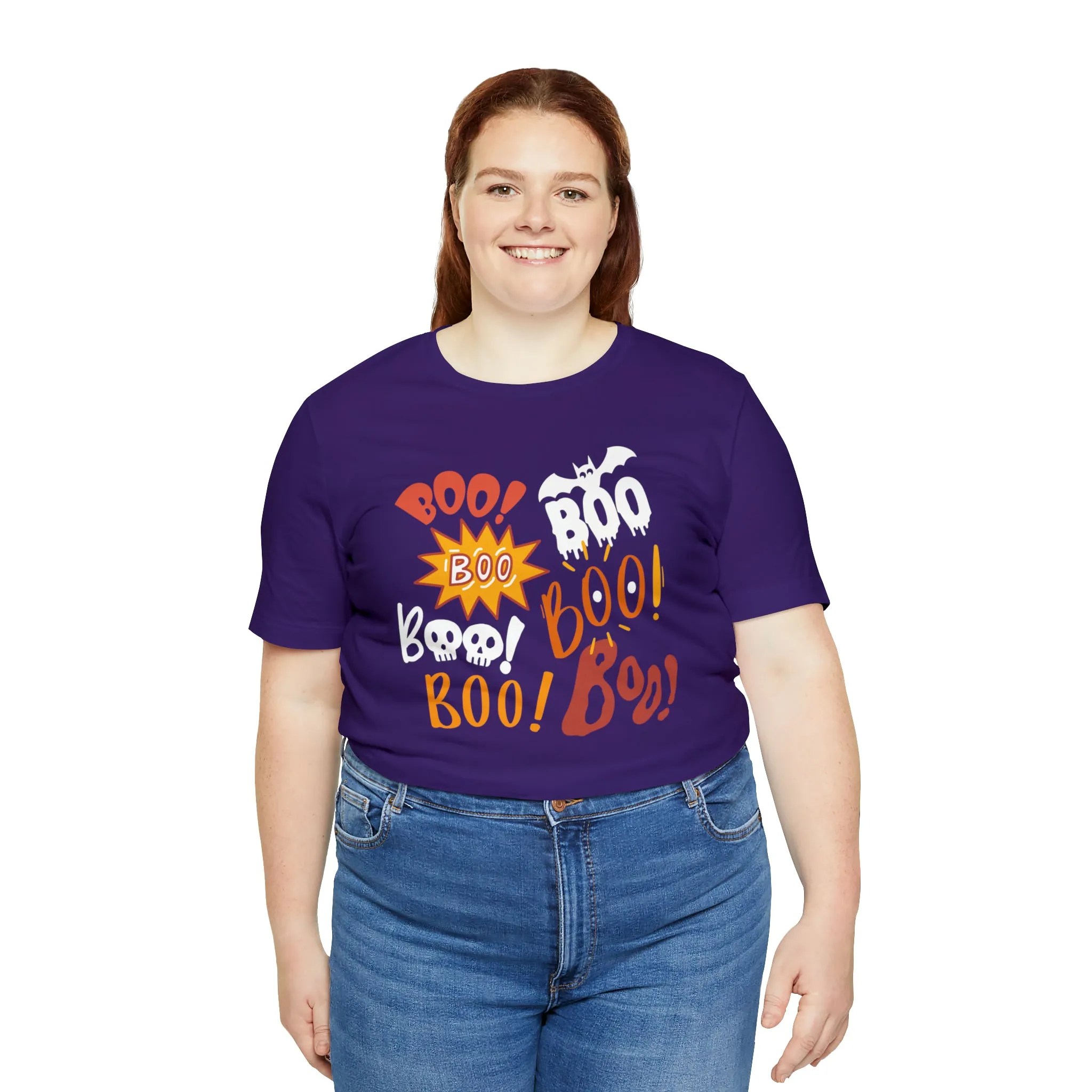 Boo! Boo! Boo! Halloween T-Shirt | Scary Boo Tee |  Bella Canvas 3001Unisex | Creepy Short Sleeve Tshirt
