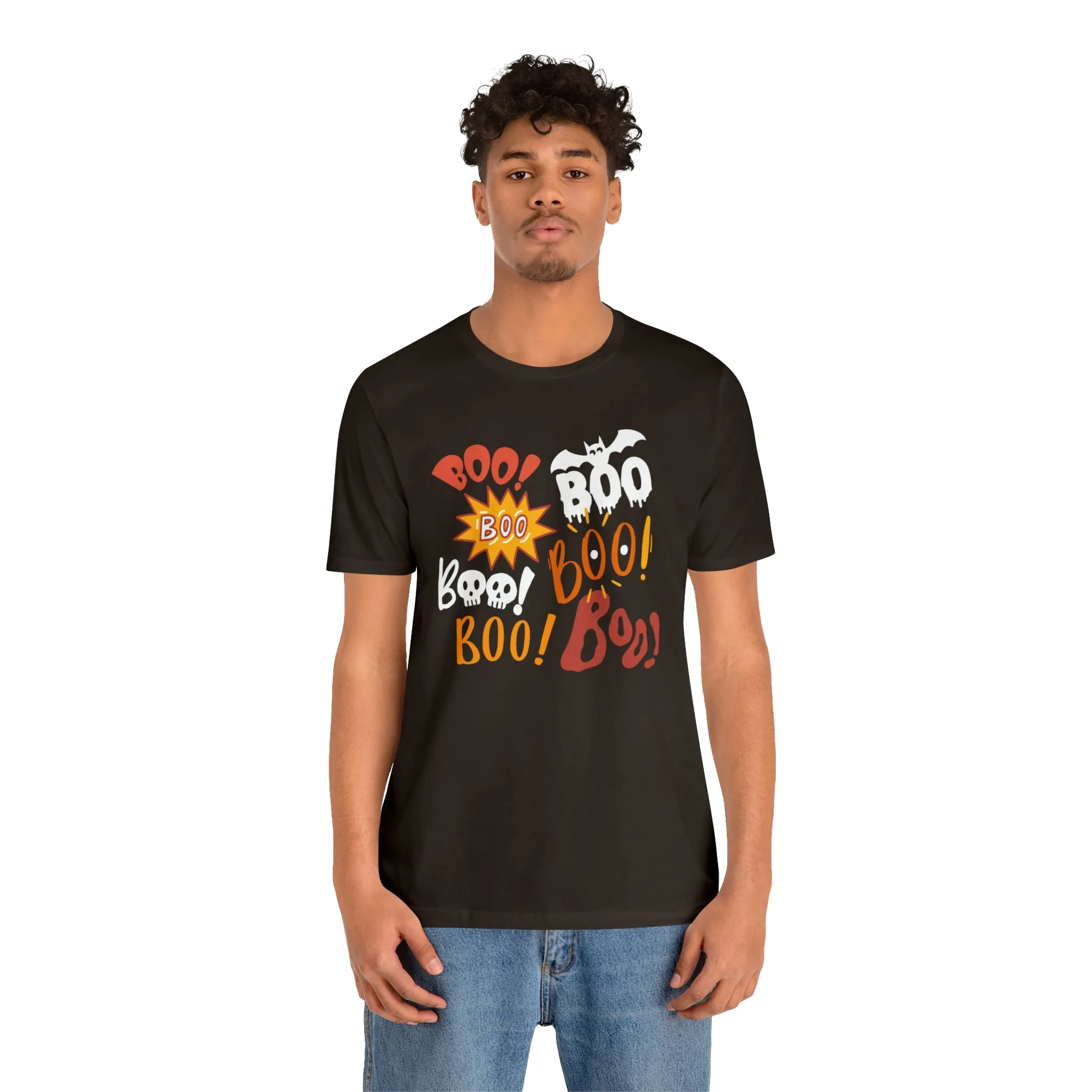 Boo! Boo! Boo! Halloween T-Shirt | Scary Boo Tee |  Bella Canvas 3001Unisex | Creepy Short Sleeve Tshirt