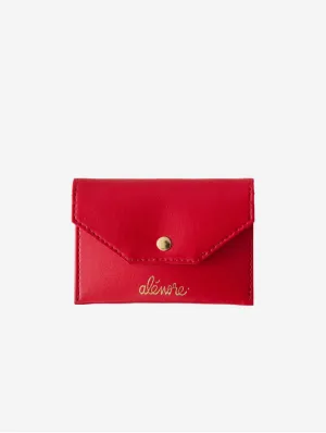 Bouton Golden Vegan Apple Leather Card Holder | Red