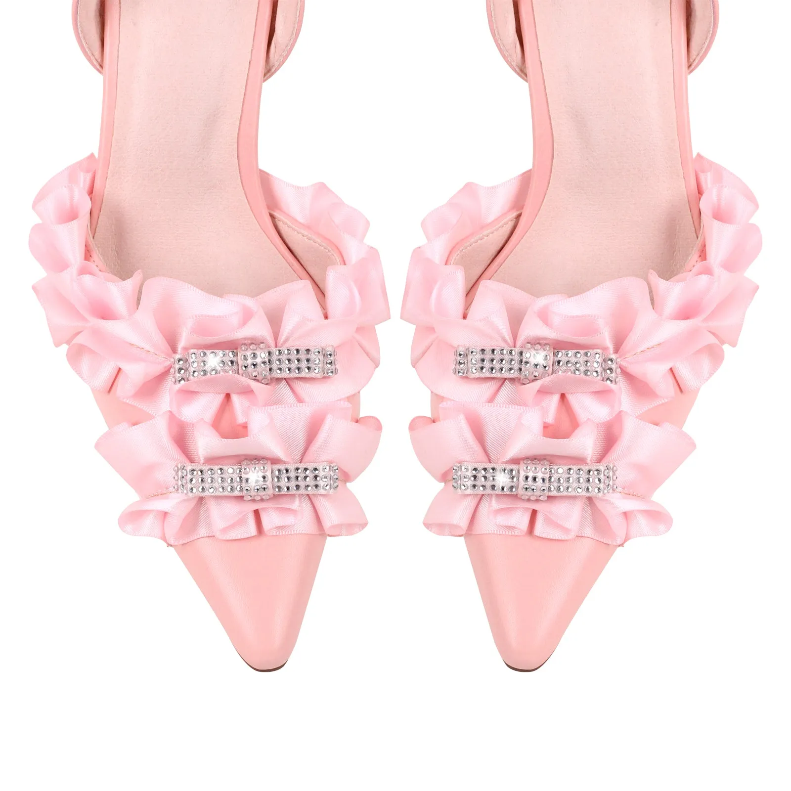 Bow Pointed Toe Slingback Strap Sandals