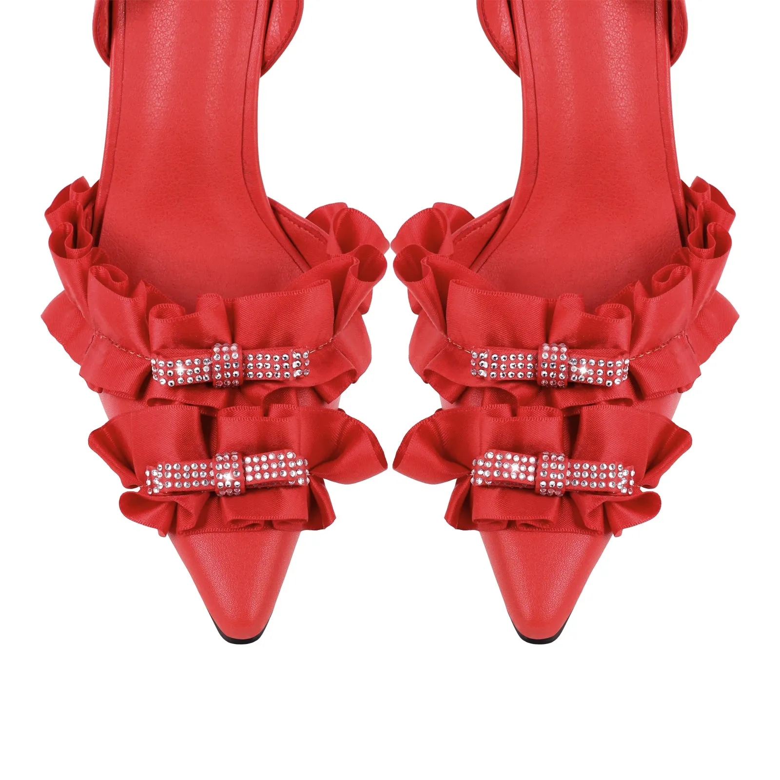 Bow Pointed Toe Slingback Strap Sandals