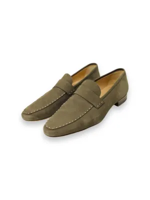 Brioni Olive Green Nubuck Leather Loafer