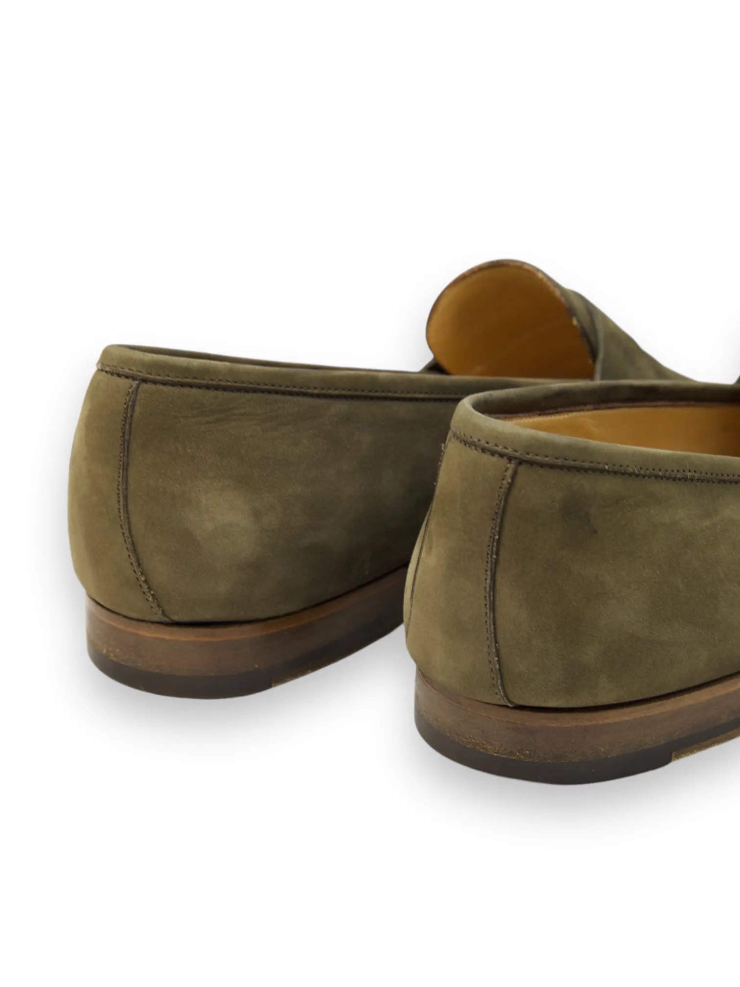 Brioni Olive Green Nubuck Leather Loafer