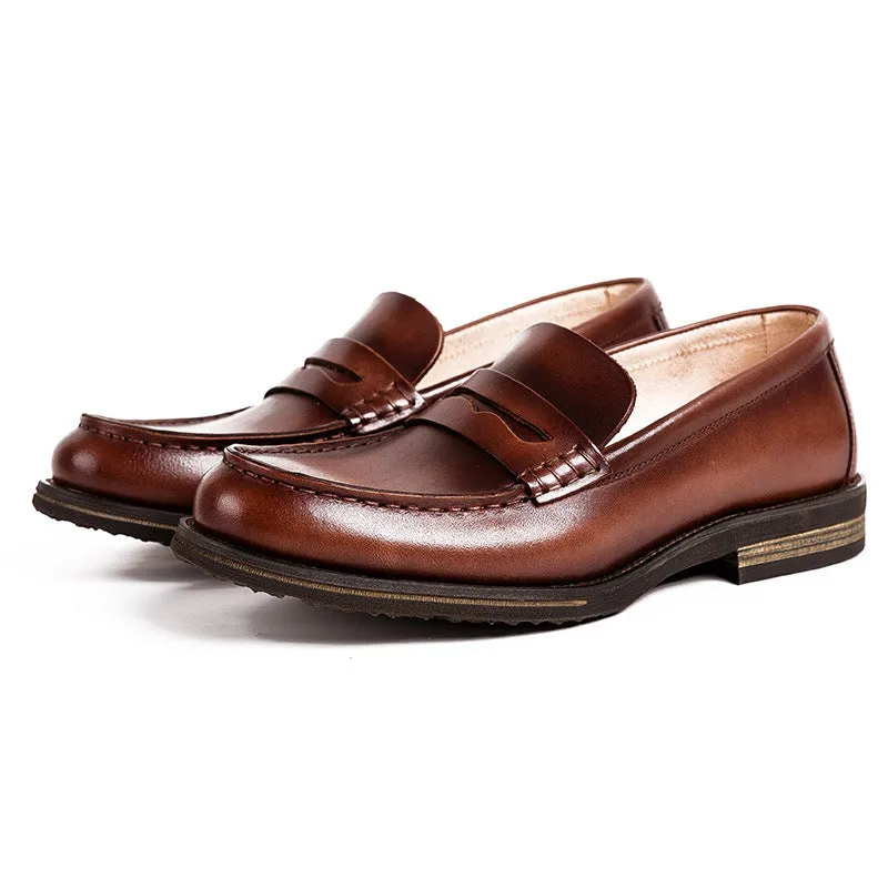 British Cowhide Loafers Men's Shoes