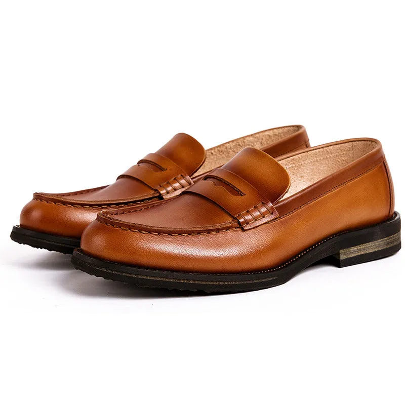 British Cowhide Loafers Men's Shoes