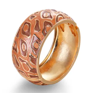 Brown Enamel & 18K Gold-Plated Bangle