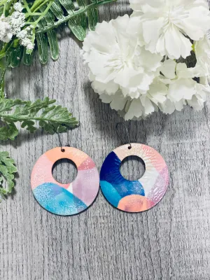 Bubbles Round Wooden Earrings