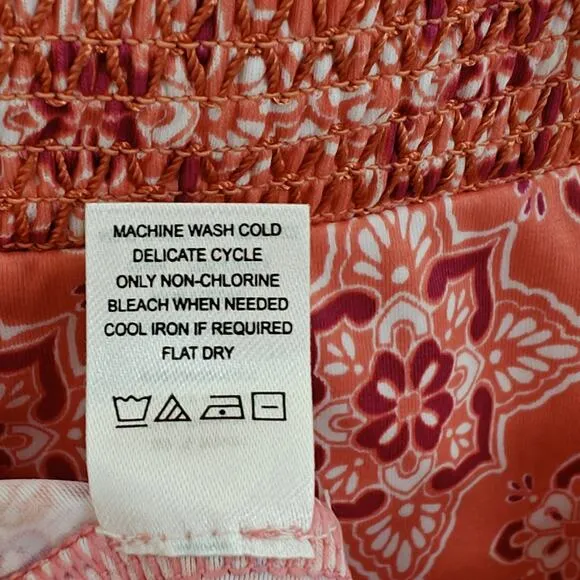 Cabana Life Off Shoulder Dress Size Large Pink Tassels Beach Coverup UPF 50  NWT