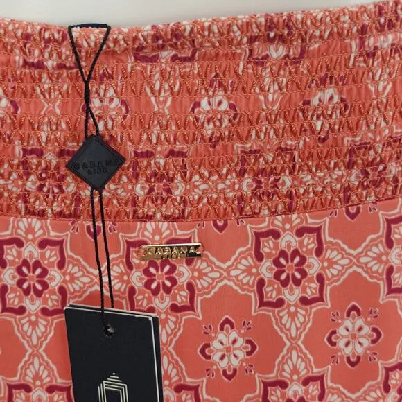 Cabana Life Off Shoulder Dress Size Large Pink Tassels Beach Coverup UPF 50  NWT