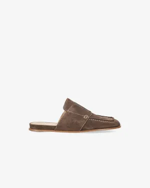 Calfskin Sabot with Exposed Stitching