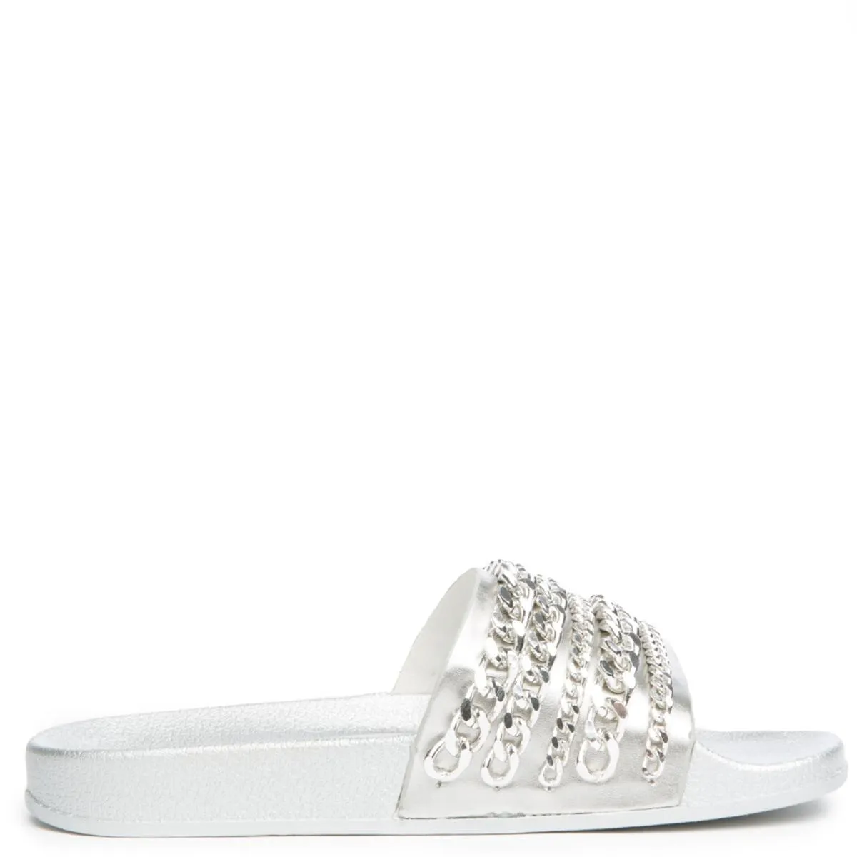 Cape Robbin Moira-18 Silver Slides Silver