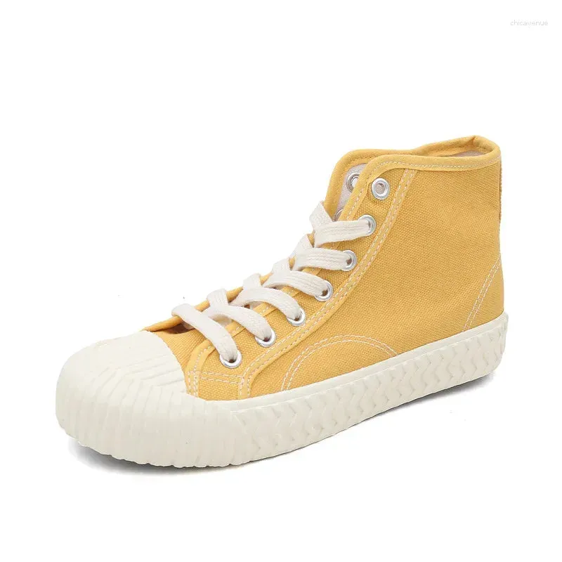 Casual Shoes High Gang Lace Up Canvas Flat Cookie Woman Vintage Street S Loafers Women Cross-tied Rubber Round Toe Espadrilles Mujer