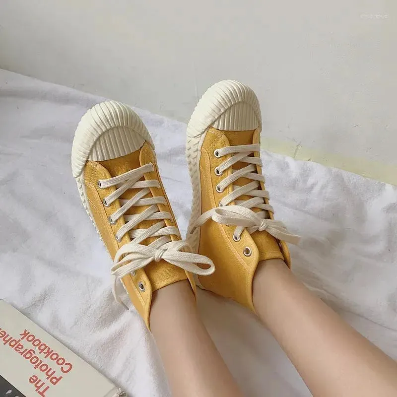 Casual Shoes High Gang Lace Up Canvas Flat Cookie Woman Vintage Street S Loafers Women Cross-tied Rubber Round Toe Espadrilles Mujer