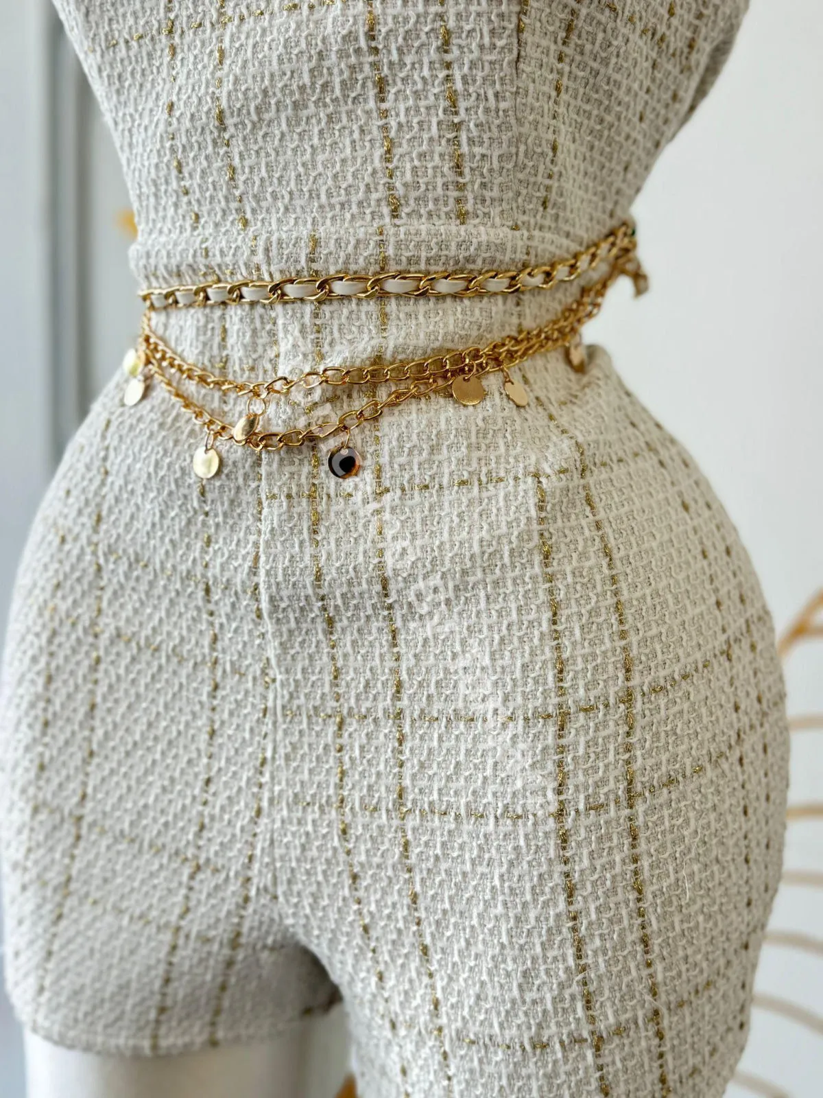 Chic Gold Romper Set